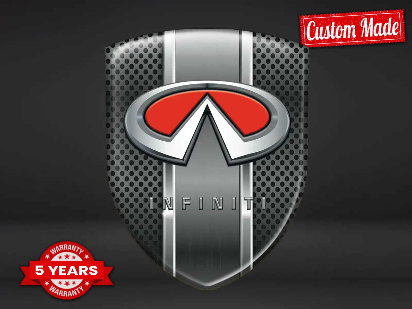 Infiniti Pegatina Silicona Diseño Premium Insignias Cúpula Elegante